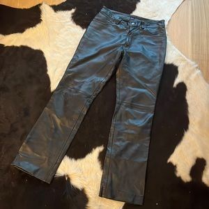 Gap y2k real leather black pants